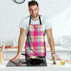 Pink Plaid Tartan Print Men's Apron-grizzshop