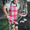 Pink Plaid Tartan Print Men's Apron-grizzshop