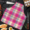 Pink Plaid Tartan Print Men's Apron-grizzshop