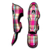 Pink Plaid Tartan Print Muay Thai Shin Guard-grizzshop