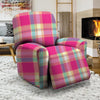 Pink Plaid Tartan Print Recliner Cover-grizzshop