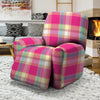 Pink Plaid Tartan Print Recliner Cover-grizzshop