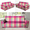 Pink Plaid Tartan Print Sofa Cover-grizzshop