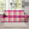 Pink Plaid Tartan Print Sofa Cover-grizzshop