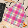 Pink Plaid Tartan Print Women's Apron-grizzshop