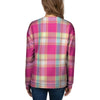 Pink Plaid Tartan Print Women's Sweatshirt-grizzshop