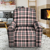 Pink Plaid Tartan Recliner Cover-grizzshop