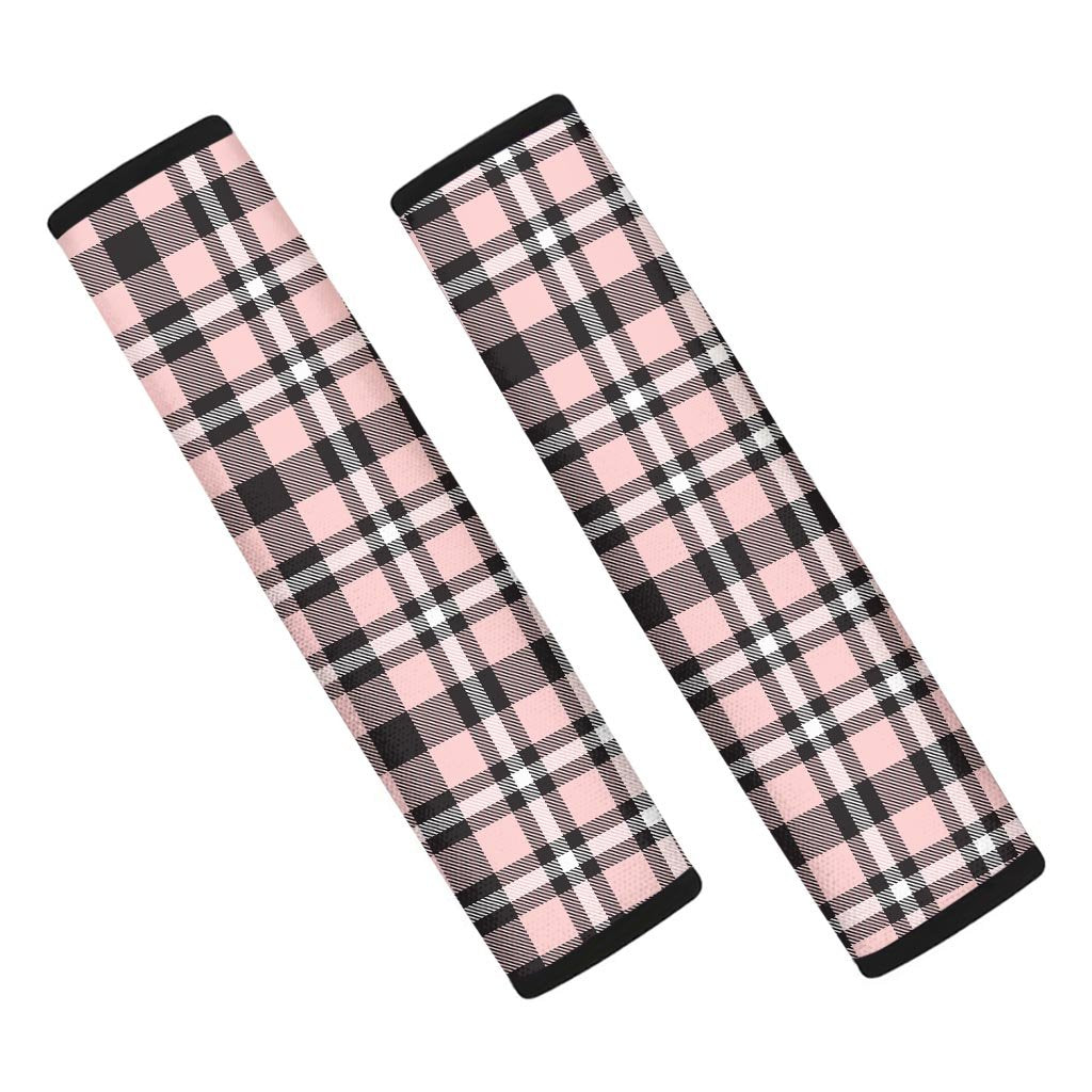 Pink Plaid Tartan Seat Belt Cover-grizzshop