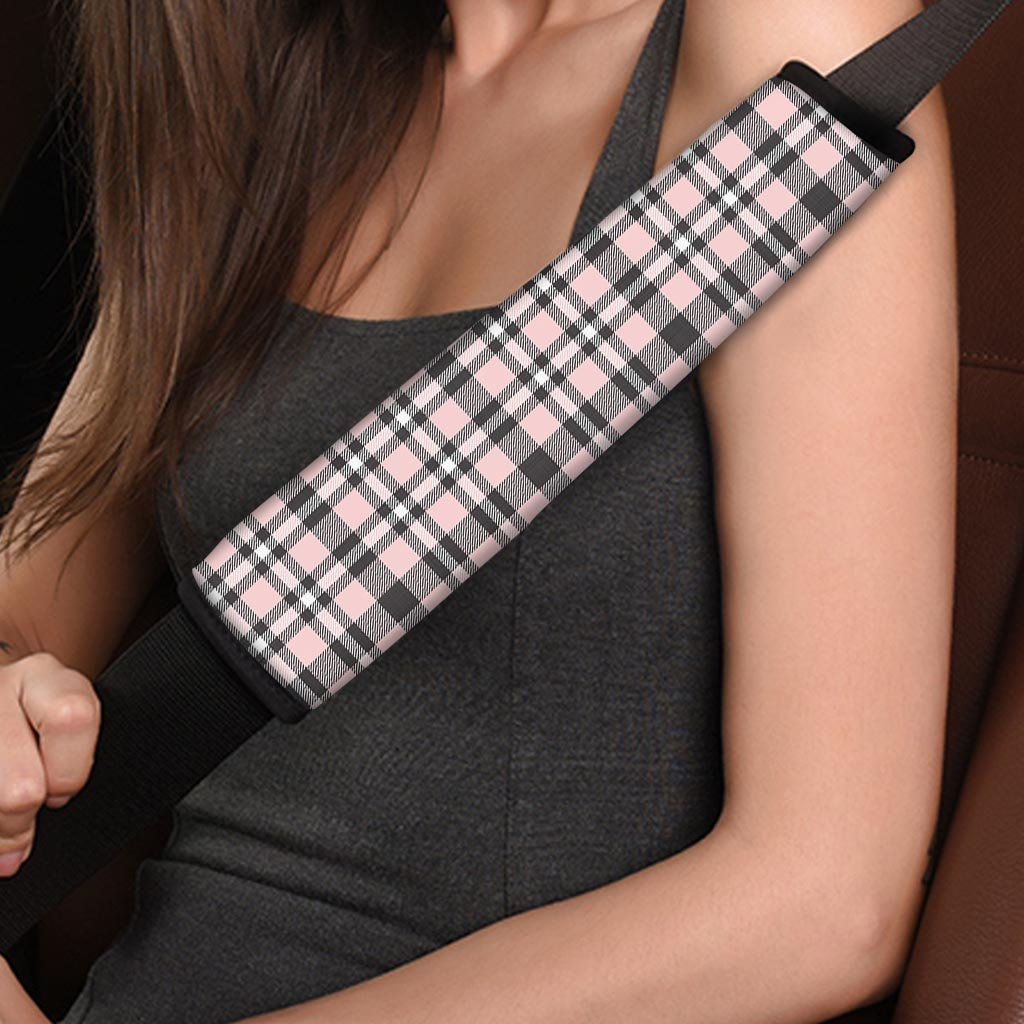 Pink Plaid Tartan Seat Belt Cover-grizzshop