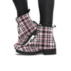 Pink Plaid Tartan Women's Boots-grizzshop