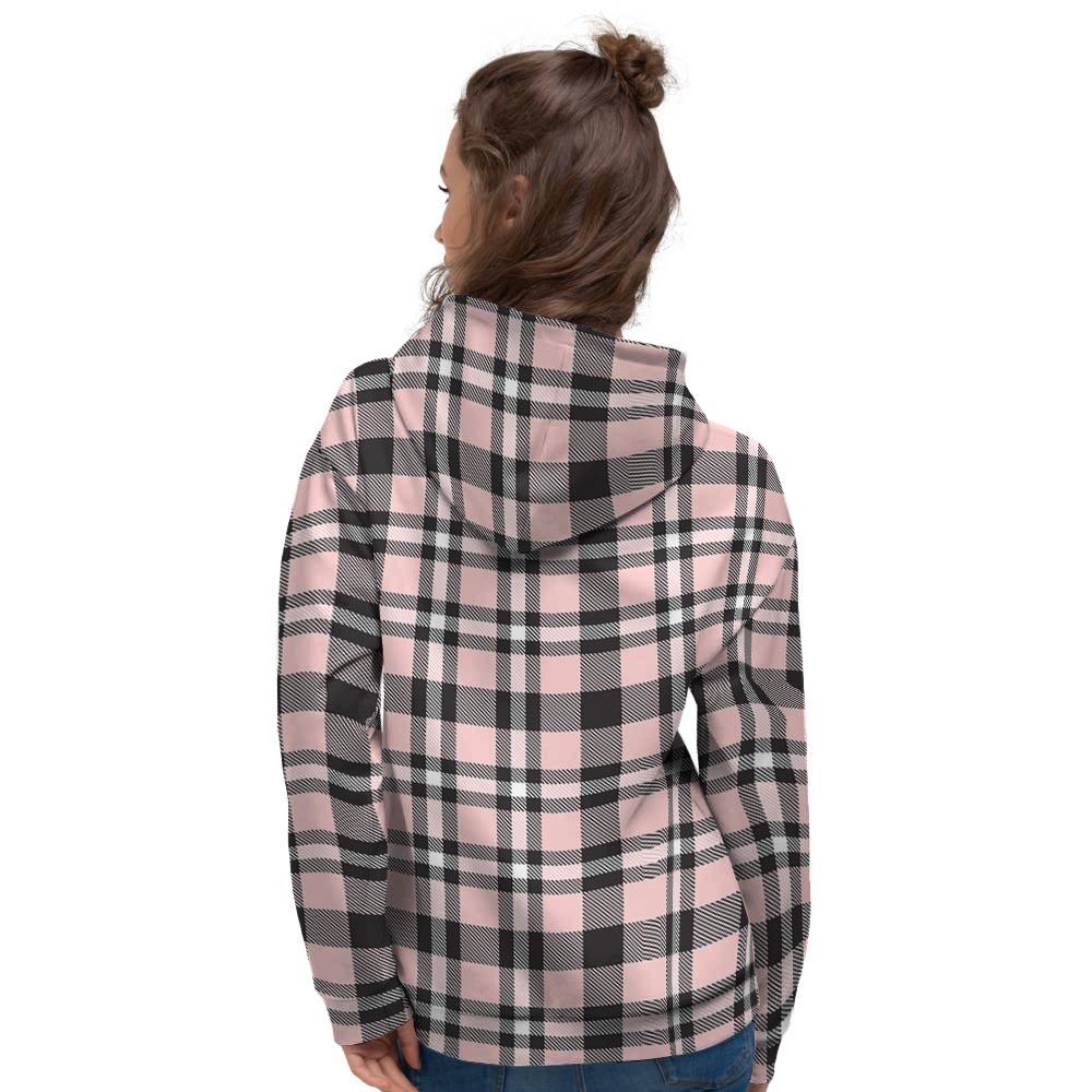 Pink Plaid Tartan Women's Hoodie-grizzshop