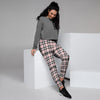 Pink Plaid Tartan Women's Joggers-grizzshop