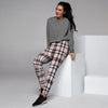 Pink Plaid Tartan Women's Joggers-grizzshop