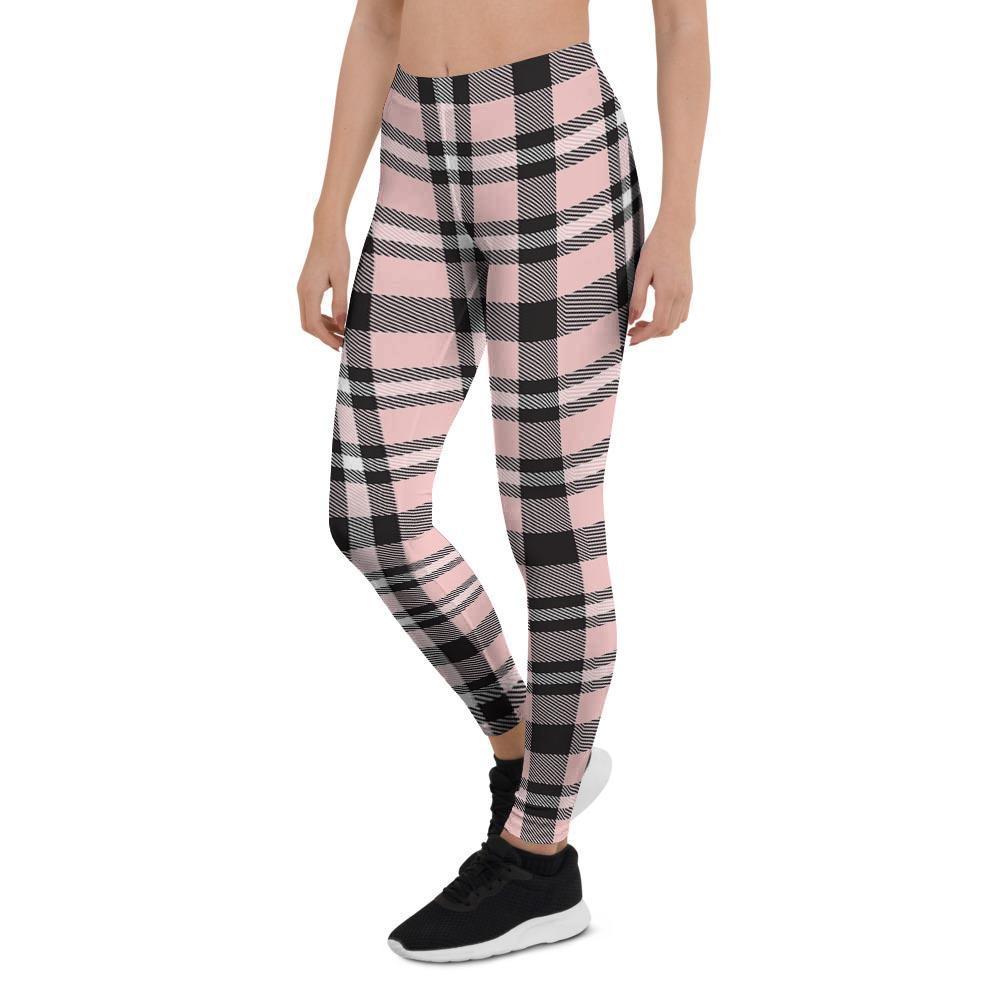 Pink Plaid Tartan Women's Leggings-grizzshop