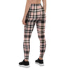 Pink Plaid Tartan Women's Leggings-grizzshop