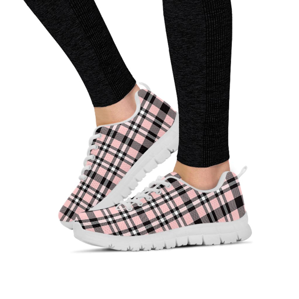 Pink Plaid Tartan Women's Sneakers-grizzshop