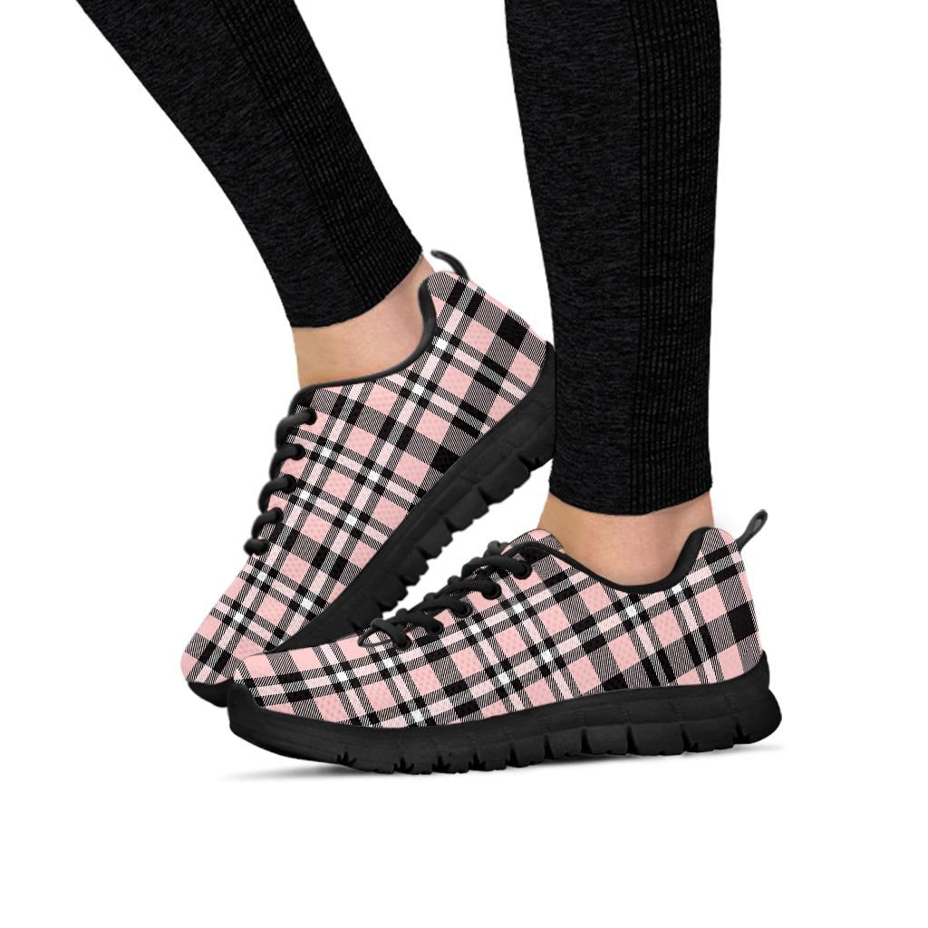 Pink Plaid Tartan Women's Sneakers-grizzshop