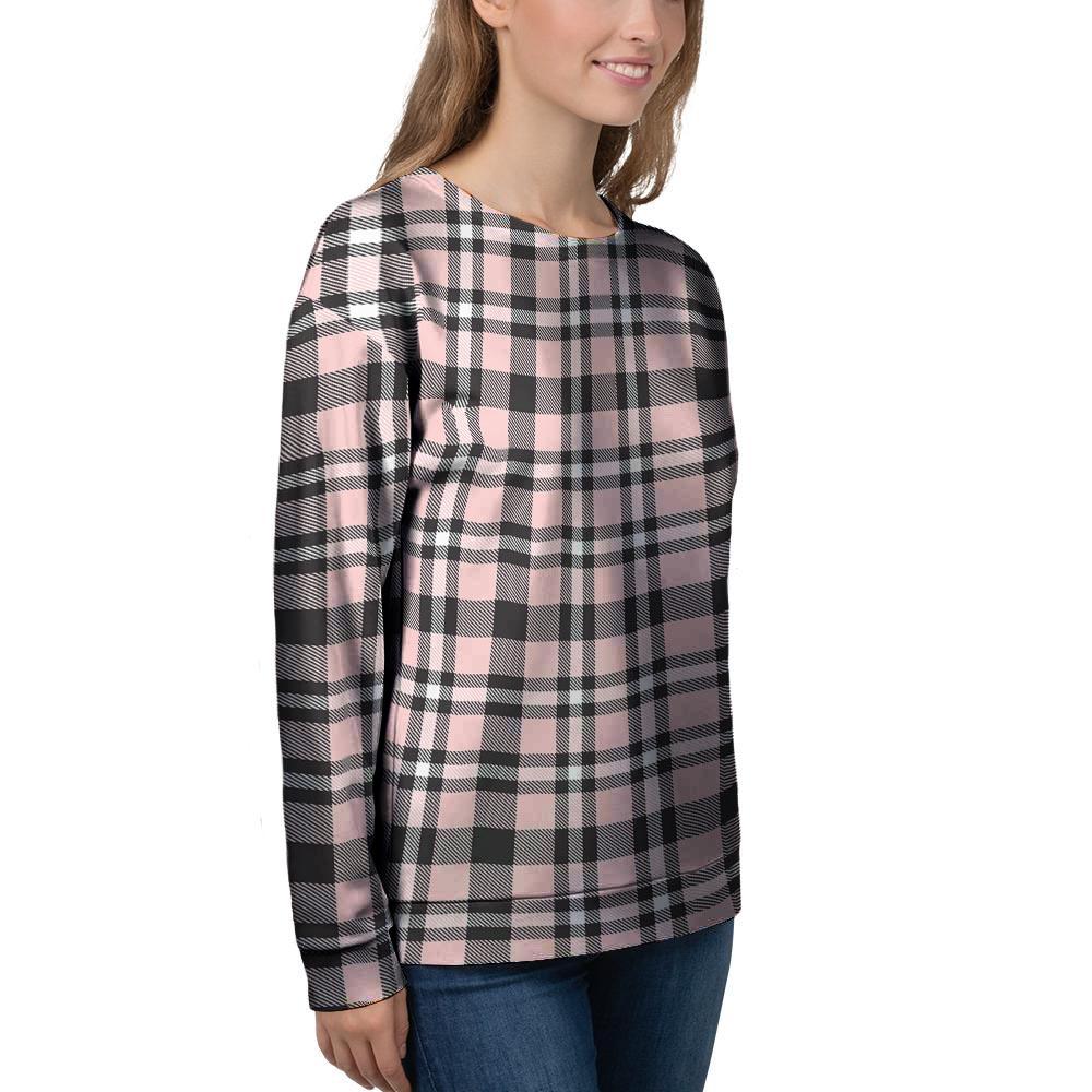 Pink Plaid Tartan Women's Sweatshirt-grizzshop