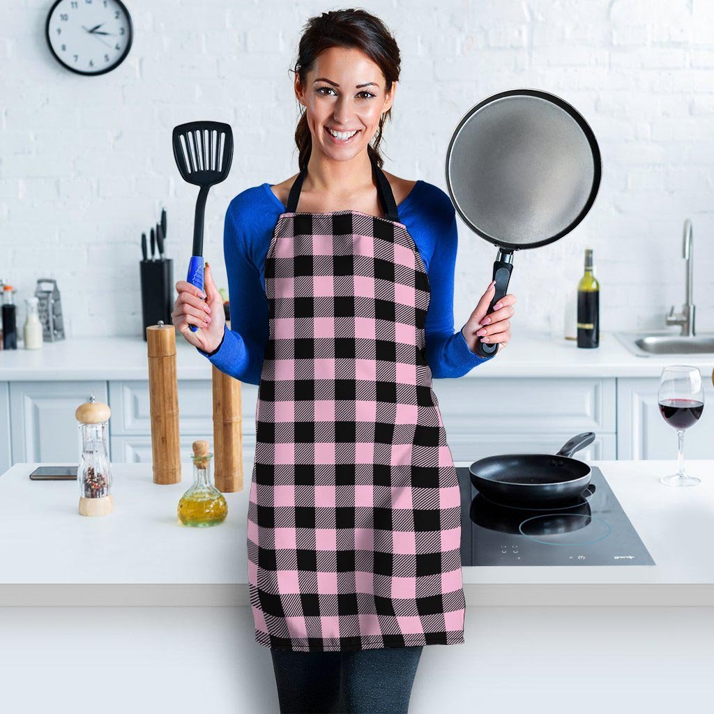 Pink Plaid Women's Apron-grizzshop