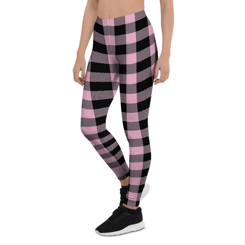 Pink Plaid Women's Leggings-grizzshop