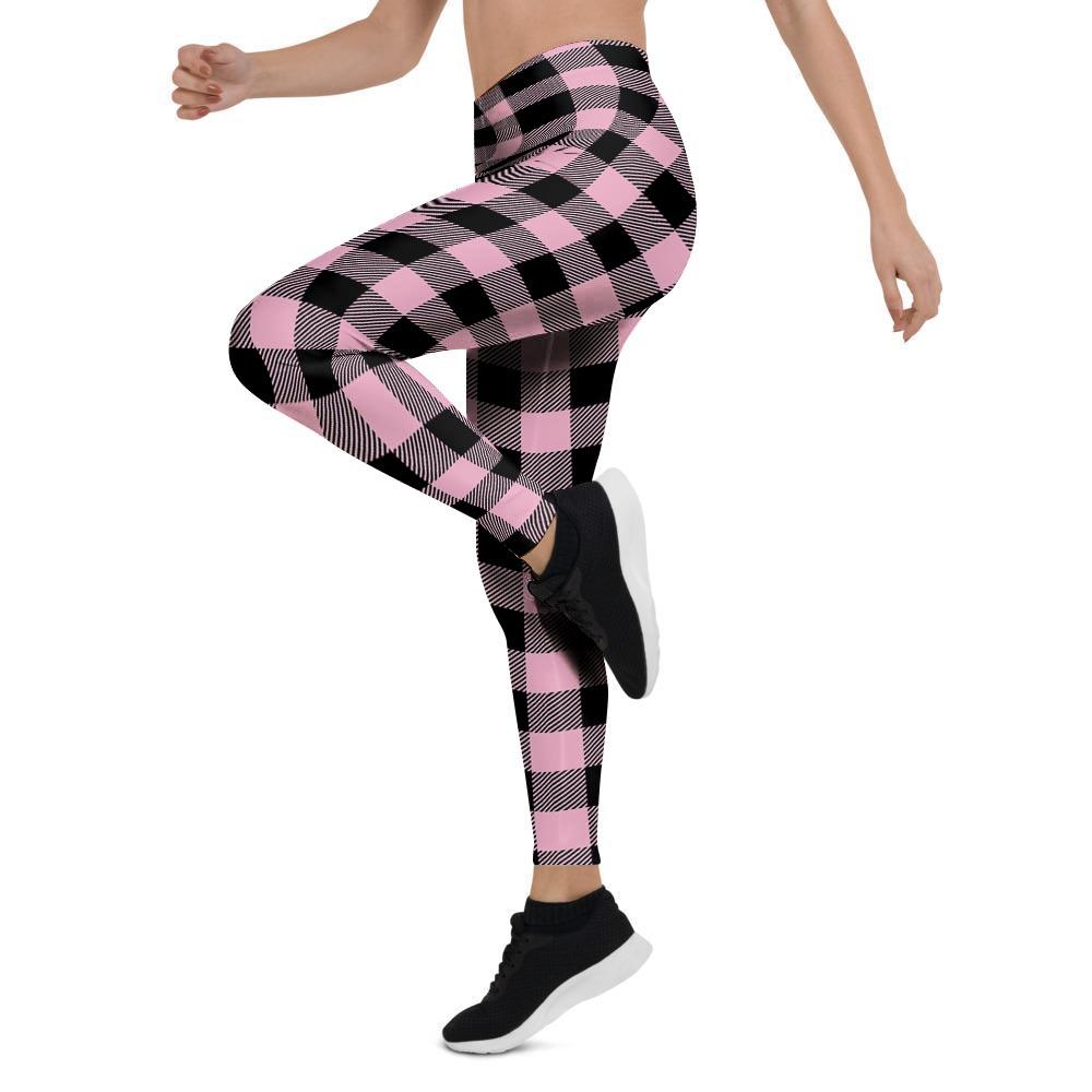 Pink Plaid Women's Leggings-grizzshop