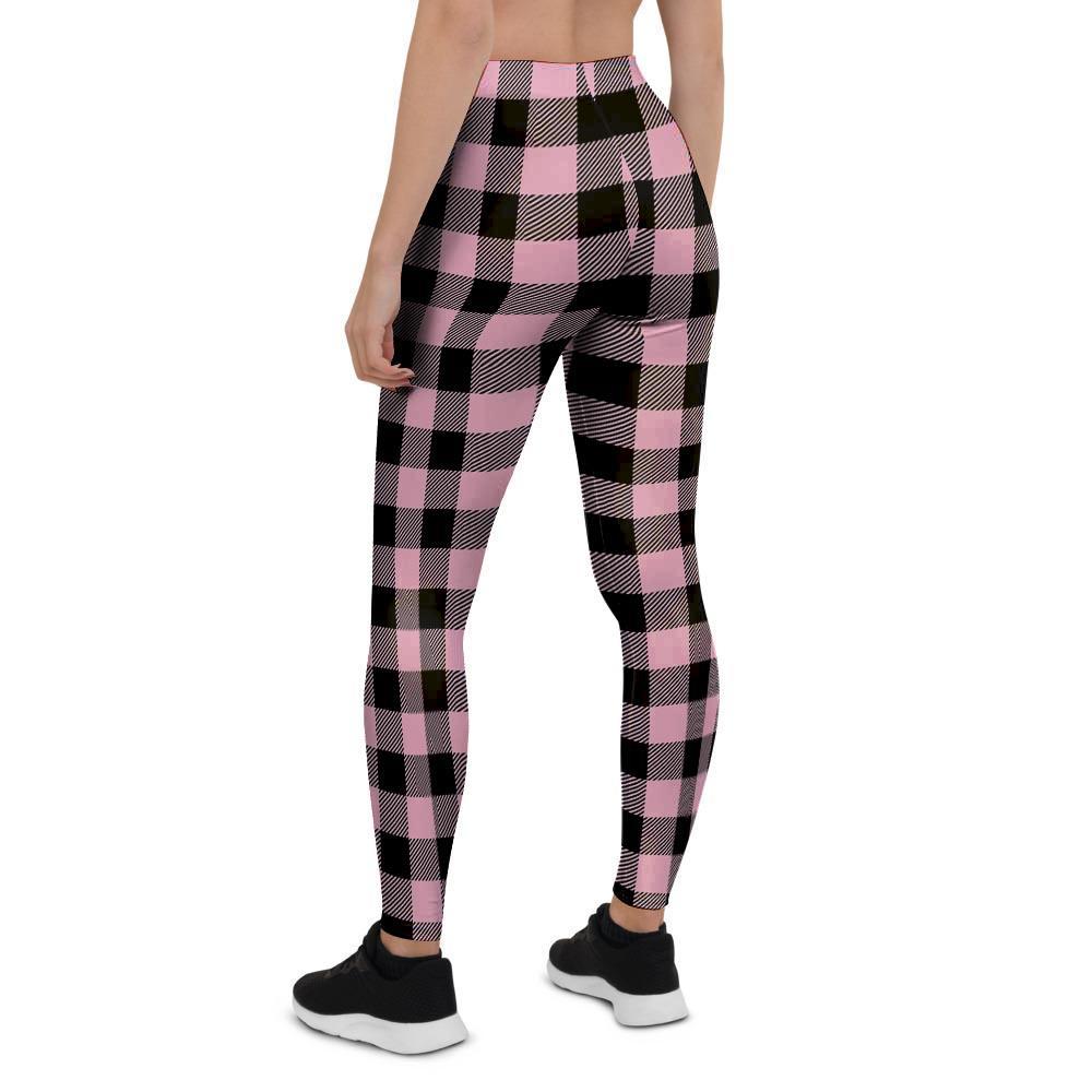 Pink Plaid Women's Leggings-grizzshop