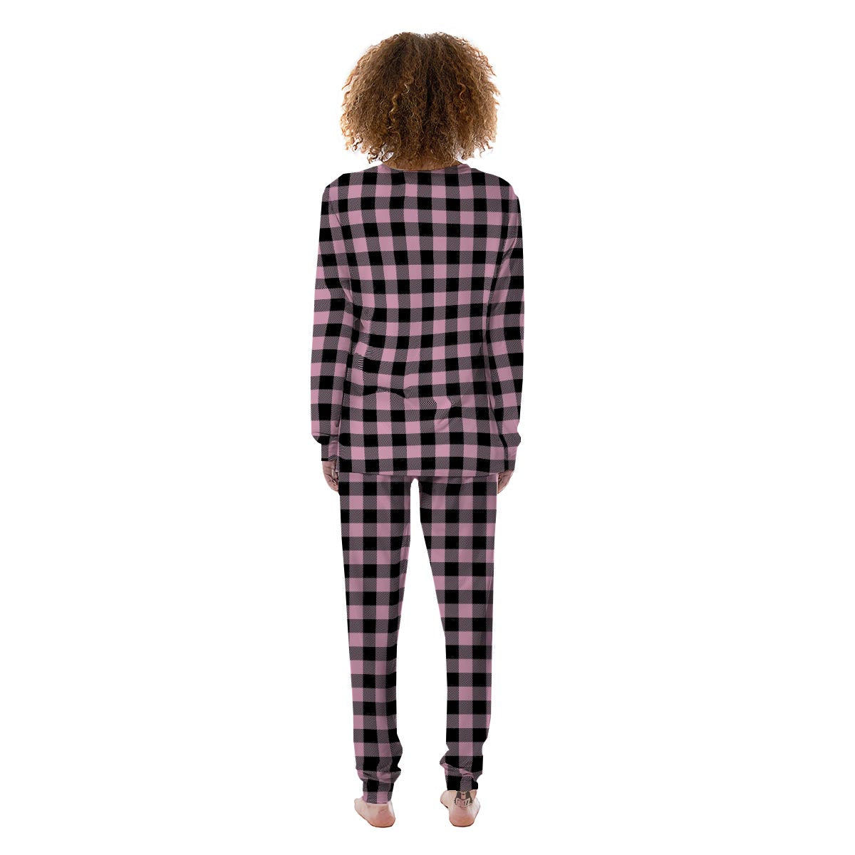 Pink Plaid Women's Pajamas-grizzshop