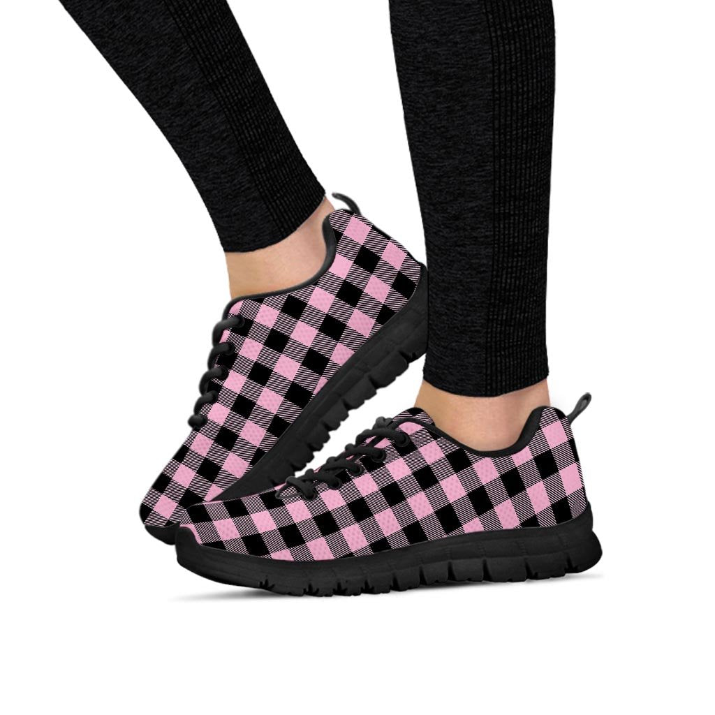 Pink Plaid Women's Sneakers-grizzshop