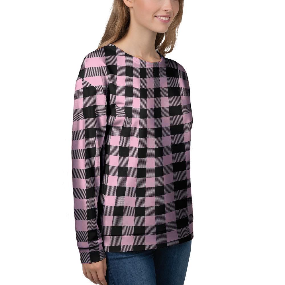 Pink Plaid Women's Sweatshirt-grizzshop