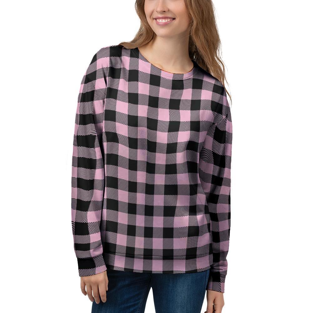 Pink Plaid Women's Sweatshirt-grizzshop