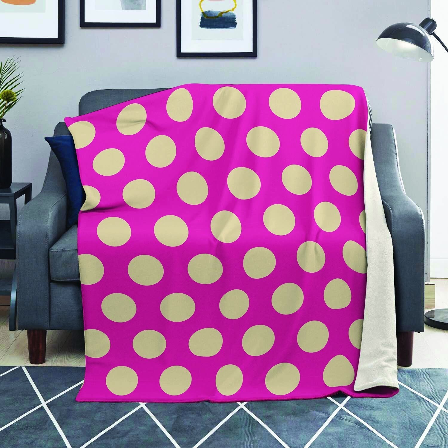 Pink Polka Dot Blanket-grizzshop