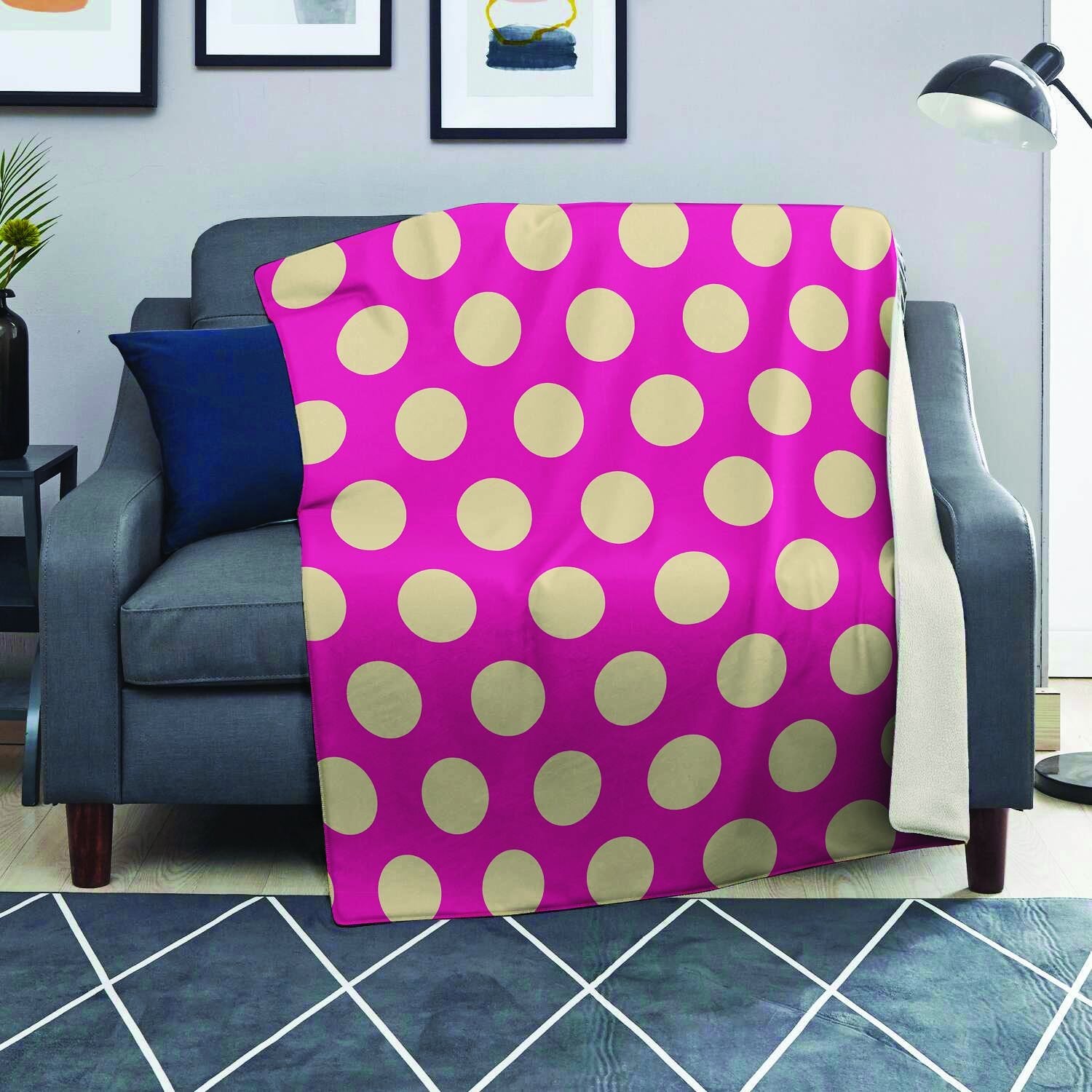 Pink Polka Dot Blanket-grizzshop