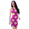 Pink Polka Dot Bodycon Dress-grizzshop