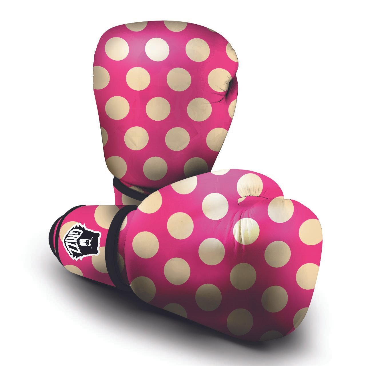 Pink Polka Dot Boxing Gloves-grizzshop