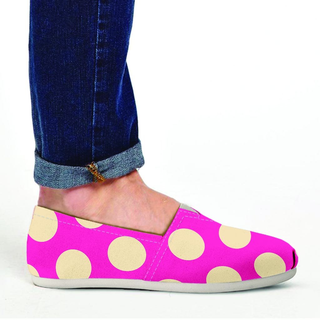 Pink Polka Dot Canvas Shoes-grizzshop