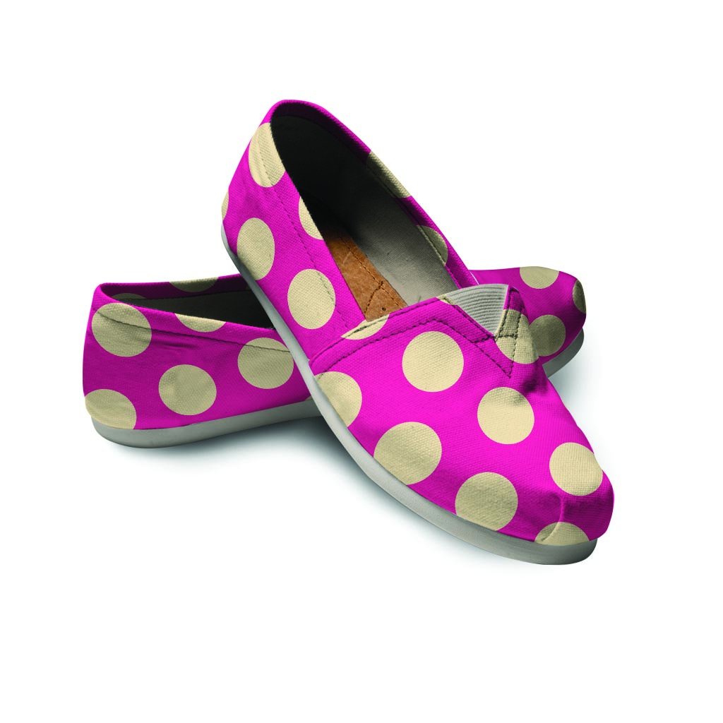 Pink Polka Dot Canvas Shoes-grizzshop