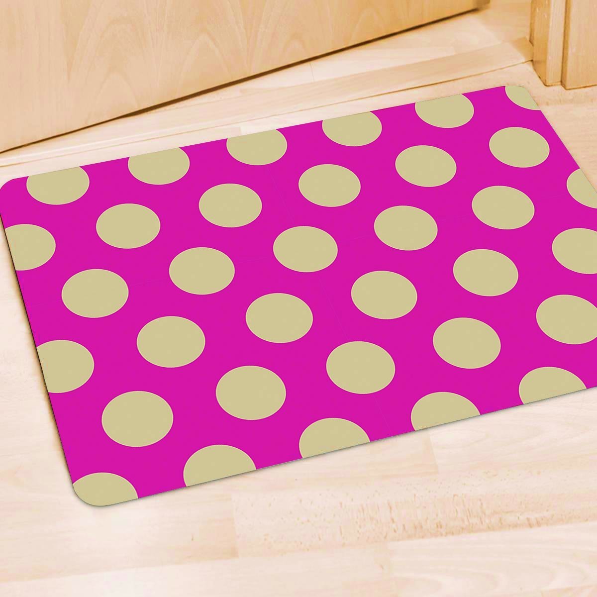 Pink Polka Dot Door Mat-grizzshop