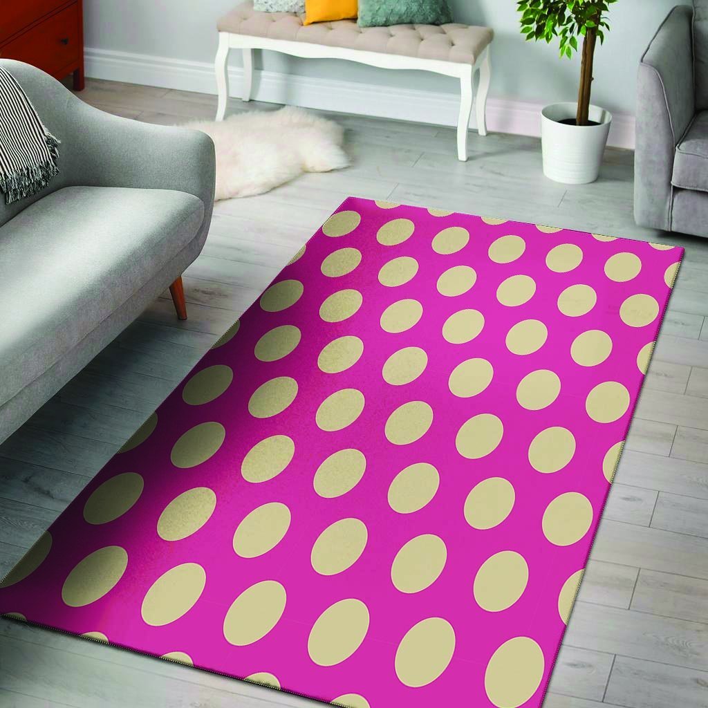 Pink Polka Dot Floor Mat-grizzshop