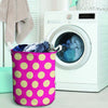 Pink Polka Dot Laundry Basket-grizzshop