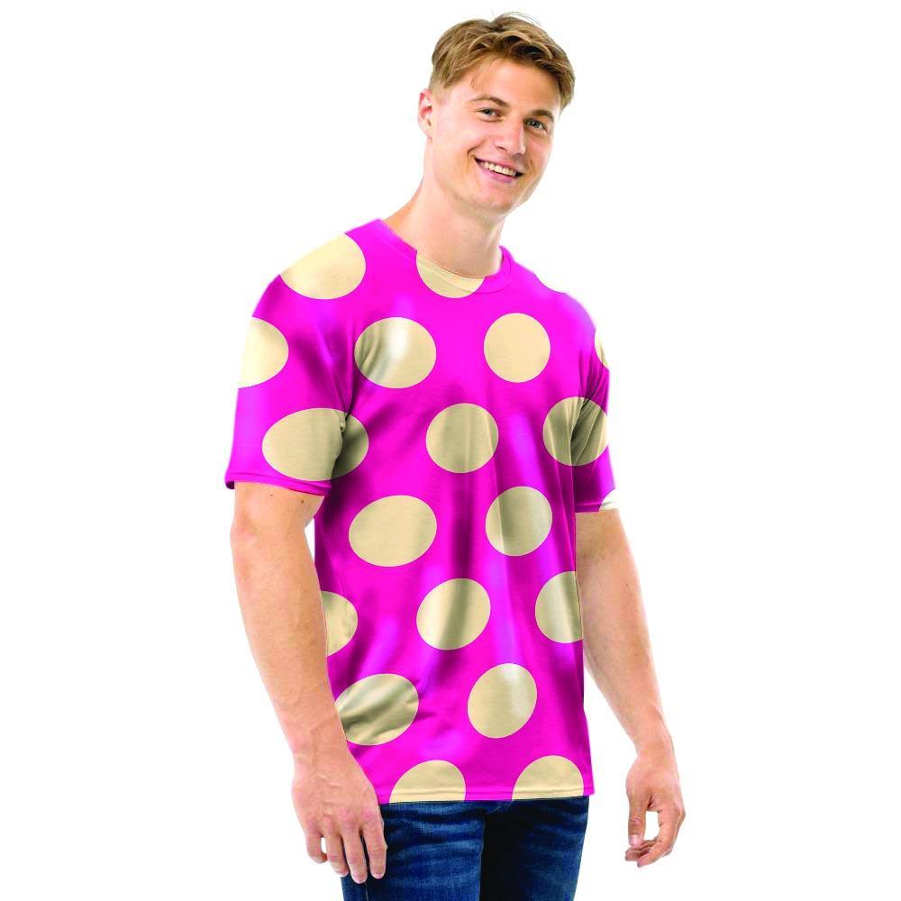 Pink Polka Dot Men T Shirt-grizzshop