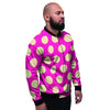 Pink Polka Dot Men's Bomber Jacket-grizzshop