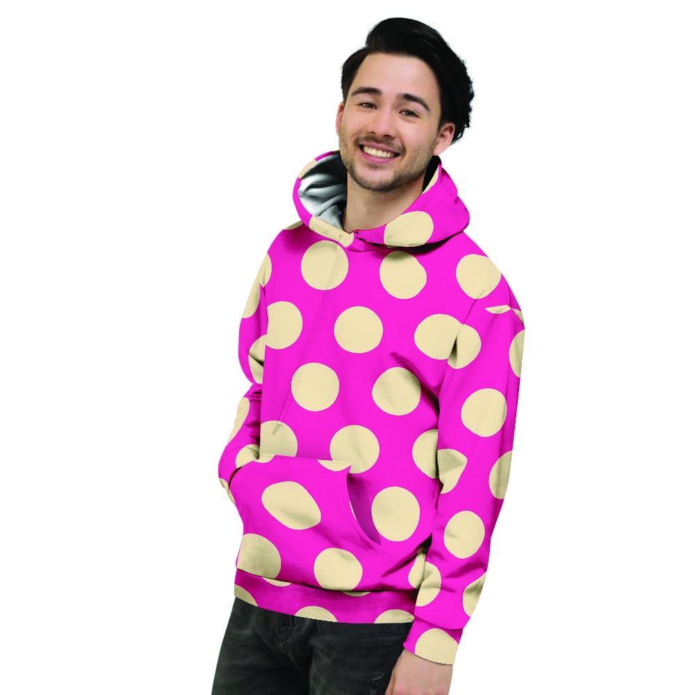 Pink Polka Dot Men's Hoodie-grizzshop