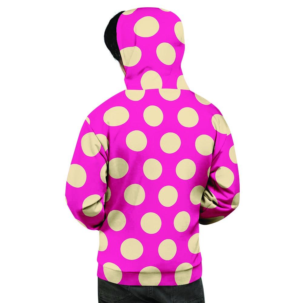 Pink Polka Dot Men's Hoodie-grizzshop