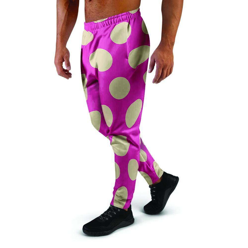 Pink Polka Dot Men's Joggers-grizzshop