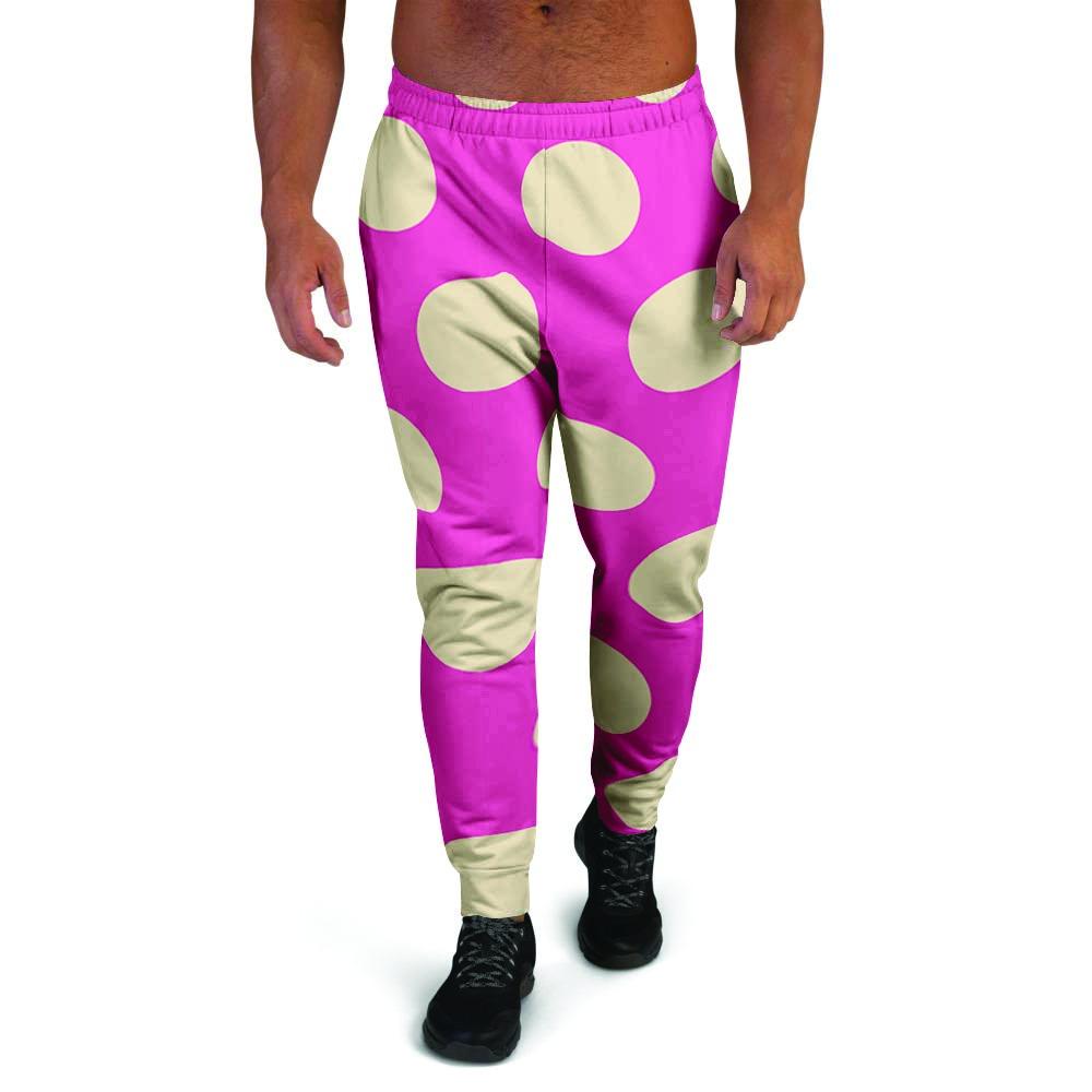 Pink Polka Dot Men's Joggers-grizzshop
