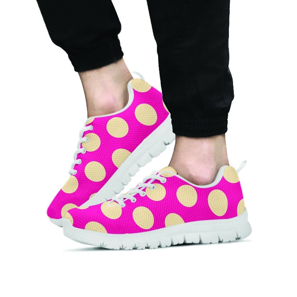 Pink Polka Dot Men's Sneakers-grizzshop