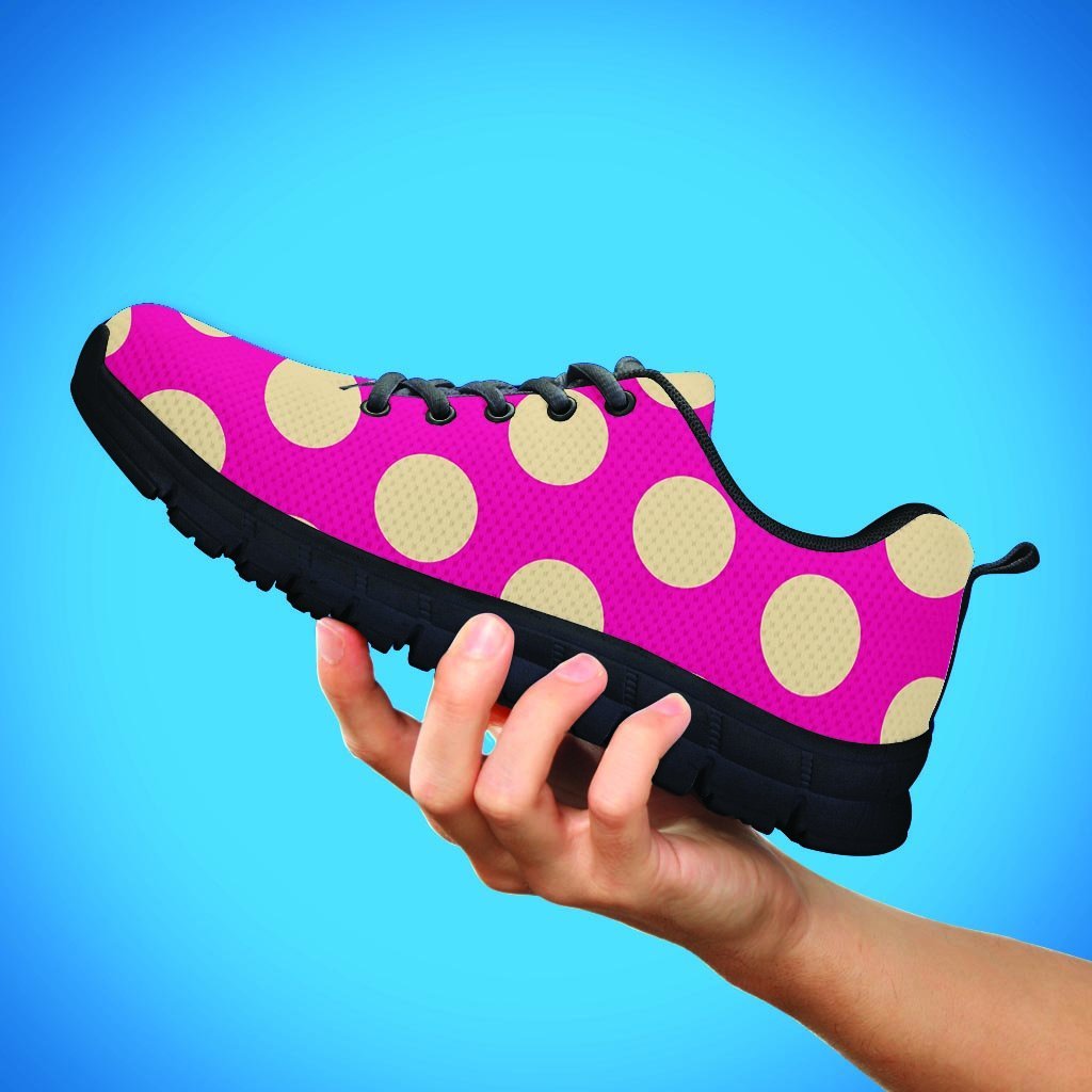 Pink Polka Dot Men's Sneakers-grizzshop