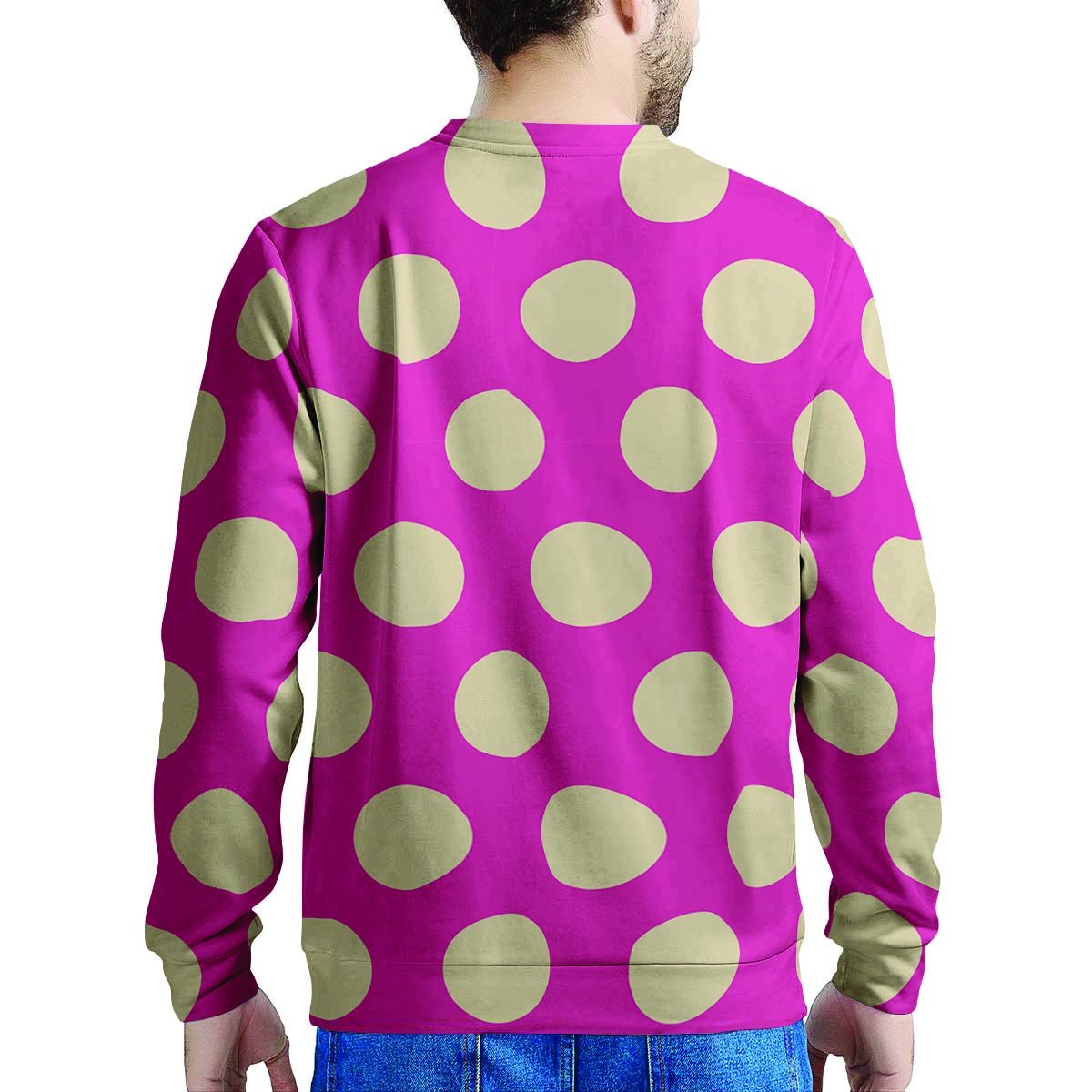 Pink Polka Dot Men's Sweatshirt-grizzshop