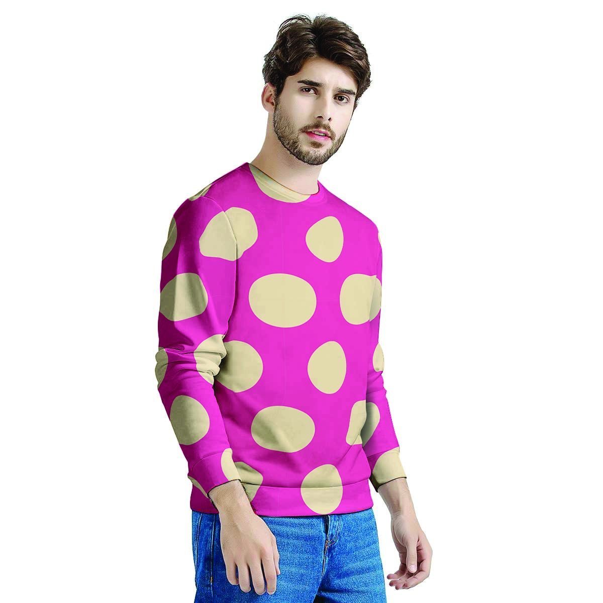 Pink Polka Dot Men's Sweatshirt-grizzshop