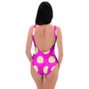 Pink Polka Dot One Piece Swimsuite-grizzshop